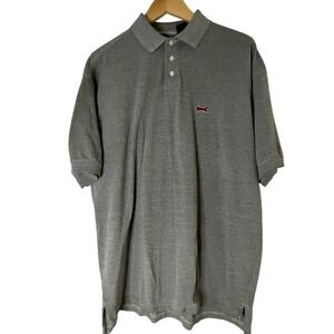 Le Tigre Mens Grey Cotton Pique Short Sleeve Logo‎ Polo Shirt XL